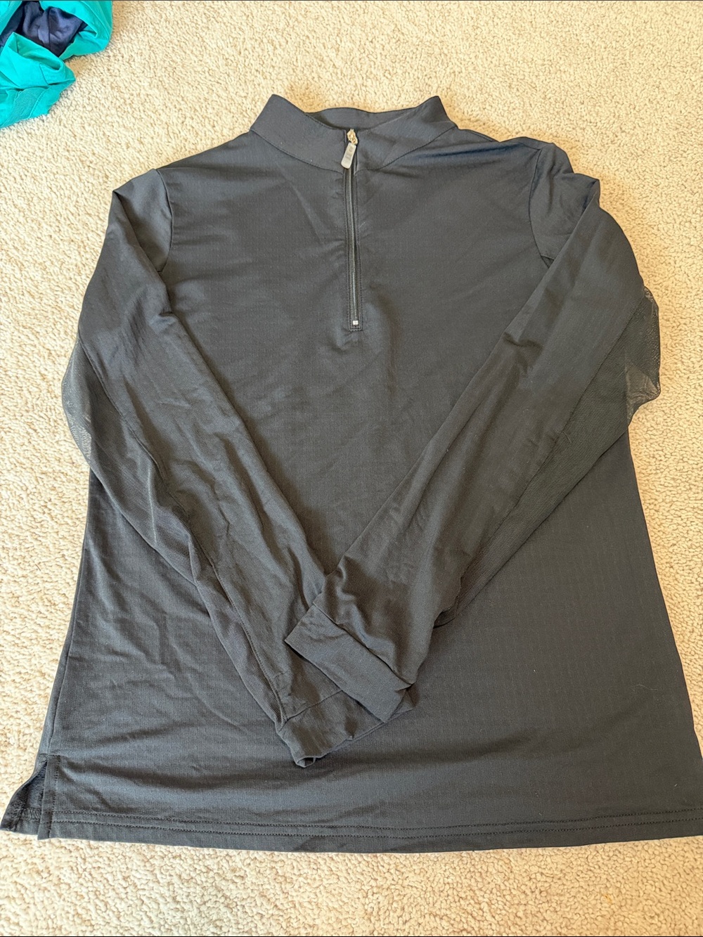EIS Sun Shirt Womens Sz M 1/4 Zip Black. Cooling Equestrian Horse Riding Top - Picture 2 of 4